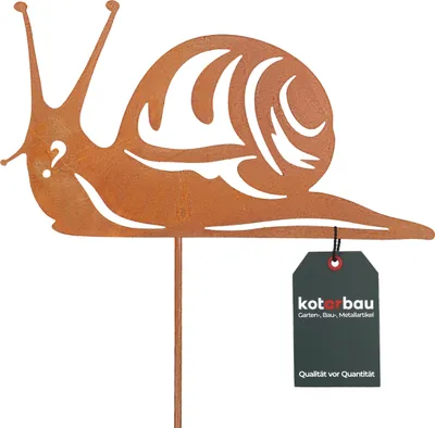 Zdjęcie produktu dla KOTARBAU® Dekoracja ogrodowa figurki rdzy 22 cm slimak Dekoracja swiateczna ogród Ecorost wtyczka ogrodowa Swiateczne figurki ogrodowe i posagi ogrodowe wtyczka rdzy dekoracja ogrodowa na zewnatrz stal nierdzewna