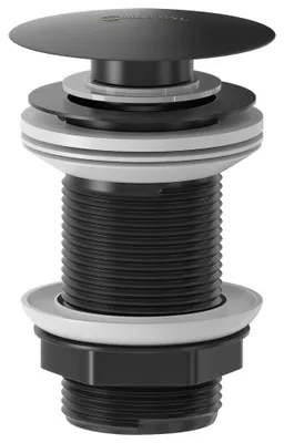 Produktbild von Ablaufventil Click-Clack Ventil aus Edelstahl ohne Überlauf in Schwarz matt - FAUCET-140