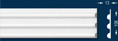 Produktbild von PROVISTON | Zierleiste Polystyrol | 13 x 108 x 2000 mm | Weiß | Wandleiste