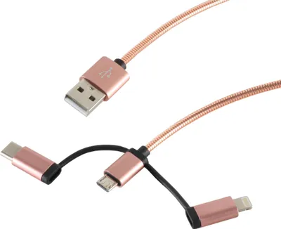 Image de S-Conn 14-50074 1m USB A Micro-USB B Mâle Mâle Or Rose Câble USB (14-50074)