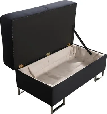Image de Tabouret Tabouret d'appoint Ottomane Chaiselounge Banquette velours tissu 100x55