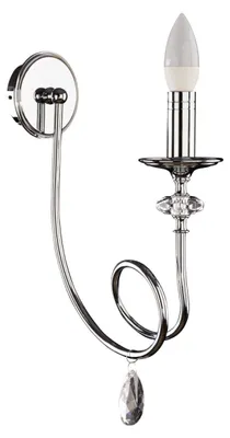 Obrázok produktu pre Nástenná lampa DAKAR, chrómovaná, 1xE14x15W, kov, rozmery: 42x10x27 cm, IP20, Jupiter