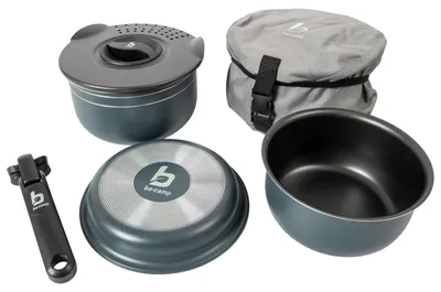 Produktbild von Kochset Trekking Aluminium Camping - Kochgeschirr Alu Topf Pfanne 5-teilig
