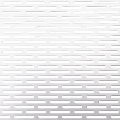 Geperforierte Platte mit Schlitz, Alu eloxiert, 250x500x0,8 mm