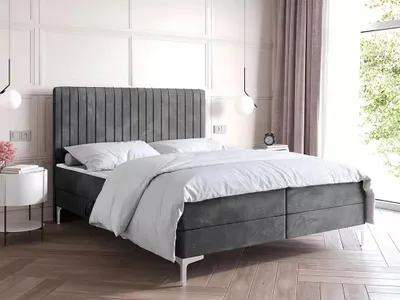 Obrázek produktu pro Kontinentální postel 180x200 HACINA s úložným prostorem - šedá