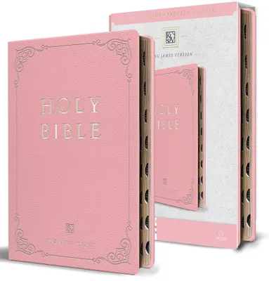 Produktbild von KJV Holy Bible, Giant Print Thinline Large Format, Pink Premium Imitation Leathe R with Ribbon Marker, Red Letter, and Thumb Index