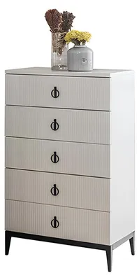 Produktbild von Hellgraues Schlafzimmer Set Komplett Möbel Bett Kleiderschrank Nachttische 7tlg