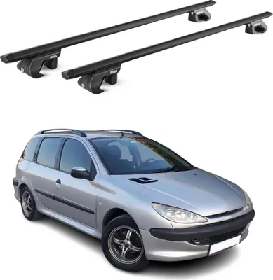 Produktbild von Dachträger Gepäckträger für Peugeot 206 Wagon 2002-2013 Alu Schwarz 2 tlg ABE