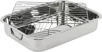 Zdjęcie produktu dla Naczynie do pieczenia z rusztem, stal nierdzewna, 40 cm