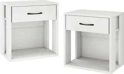 Image de Table de nuit Vicco Virela Blanc Lot de 2, Model 55363