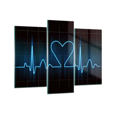 Produktbild von Bilder auf glas - Grafik herz kardiologie - 130x100cm - Glasbilder - Wandbilder - Kunstdruck - zum Aufhängen bereit - Wanddekoration aus Glas - Glas Bilder - Wandbild auf Glas - GCB130x100-0959