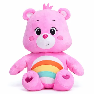 Produktbild von Care Bears XL Kuscheltier 45 cm Hurrabärchi Cheer Bear Plüschtier Pink mit Regenbogen für Kinder & Sammler