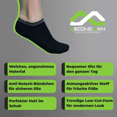 Produktbild von Zecond Zkin 8 Paar Sneaker Socken Gr. 32 - 38 grau Sommersocken Füßlinge aus Baumwolle Herrensocken Damensocken Sport Unterwäsche Söckchen Socks