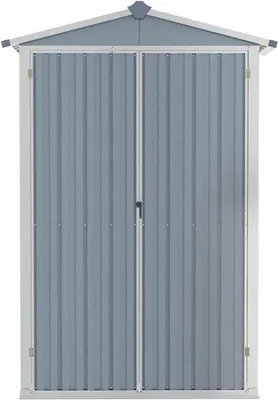 Produktbild von Metallischer Gartengeräte-Schuppen – Gartenhaus mit Satteldach – 107,5 x 46 x 183 cm