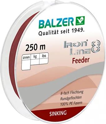 Obrázok produktu pre Balzer rybársky vlasec Iron Line Feeder (tmavočervený, 250 m)