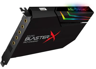 Zdjęcie produktu dla Creative Labs Sound BlasterX AE-5 Plus, 5.1 kan., Wewnętrzny, 32 bit, 122 dB, PCI-E