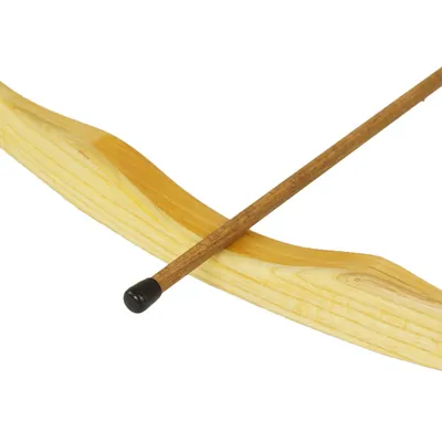 Produktbild von Vehi Mercatus Bogen, 95cm Länge, ca. 40mm Breite, ca. 32mm Stärke, inkl. 1 Pfeil, Esche Ahornverstärkung, flexibel, formschön, für Einsteiger 6-10 Jahre, ca. 220g, Sportgerät, kein Spielzeug