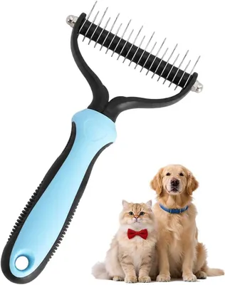 Image de Brosse pour chien, double face, 1 pièce, en acier inoxydable, pour l'entretien du pelage