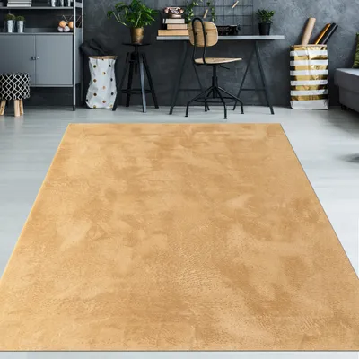 Produktbild von Teppich gold weich pflegeleicht saugrobotergeeignet für Wohnbereiche Größe - 120 x 170 cm