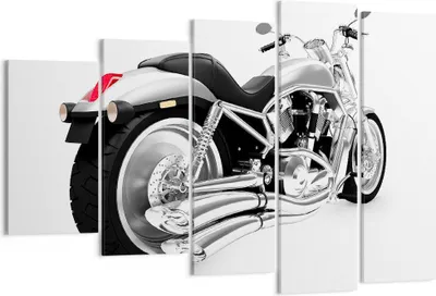 Produktbild von Bild auf Leinwand - Leinwandbild - Chopper Motorrad Chrom - 150x100cm - Wand Bild - Wanddeko - Leinwanddruck - Bilder - Kunstdruck - Wanddekoration - Leinwand bilder - Wandkunst - EG150x100-0476
