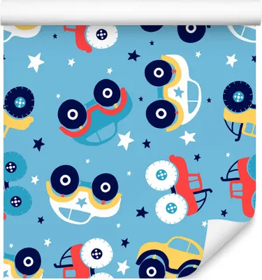 Obrázok produktu pre 10m VLIES WALLPAPER rolka detská izba autá doprava vesmír hviezdy XXL