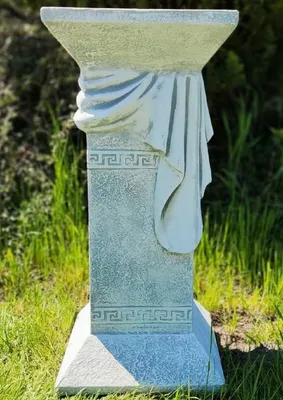 Produktbild von Casa Padrino Barock Säule Grau 30 x 30 x H. 66 cm - Prunkvolle Gartensäule im Barockstil - Quadratische Gartendeko Stein Säule - Barock Garten & Terrassen Deko Accessoires