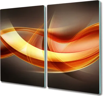 Produktbild von Coloray Hackbrett Kochplattenabdeckung Herdabdeckplatte 2x30x52 cm Schneidebrett Küchenbrett - Wellen Flammen