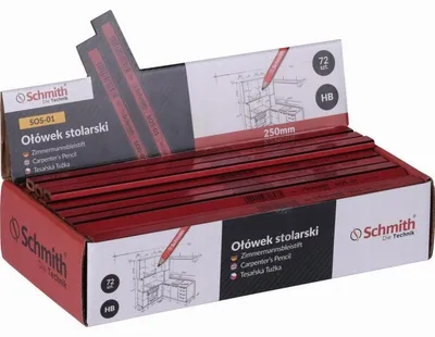 Produktbild von Schmith Zimmermannsbleistift-Set 72er Pack Graphit Rot Oval Holz Profi Zimmermannsbleistifte 72er Pack Handwerker Bau-Bleistift Oval Rot Baukonstruktion Zeichnen