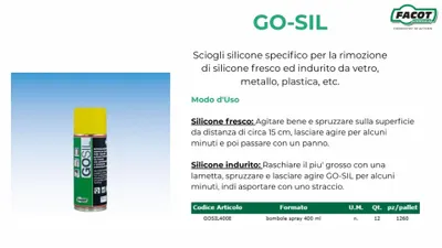 Immagine prodotto di Facot GO-SIL bomboletta spray 400 ml sciogli silicone