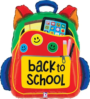 Produktbild von Shape Folienballon "Back to School Rucksack" | 64 cm Ballon zum Schulanfang