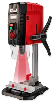 Produktbild von WALTER Tischbohrmaschine 900 W mit Laserführung und LCD-Anzeige, 6 Drehzahlstufen, 40 mm Bohrtiefe in Holz, 13 mm in Stahl, massiver Gusseisentisch, für Heimwerker und Werkstatt
