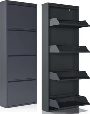 Obrázok produktu pre Skye Decor, Marino 4 - Anthracite, skriňa na topánky, antracitová, 100 % KOV, 50 x 15 x 137 cm