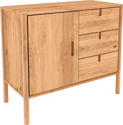 Produktbild von Kommode 97 cm breit, Eiche massiv geölt, PORI-165