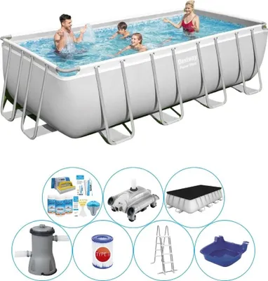 Zdjęcie produktu dla Zestaw basenowy All in 1 - Bestway Power Steel 488x244x122 cm Rechteckig