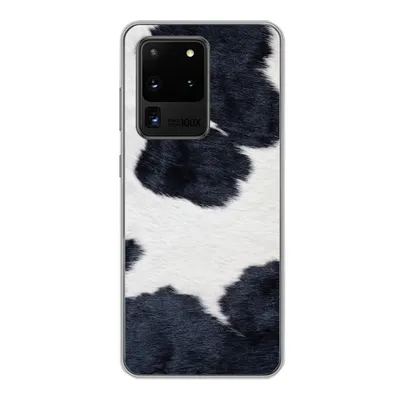 Produktbild von MuchoWow® Handyhülle Schutzhülle Hülle für Samsung Galaxy S20 Ultra Bild einer schwarzen und weißen Kuhhaut Silikon Softcase Handy Hülle - Karteninhaber