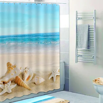 Produktbild von Duschvorhang 180x200 cm, schnelltrocknend, schimmelresistent, wasserdicht, mit 12 Haken