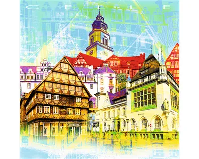 Produktbild von Glasbild Celle Wahrzeichen V 80x80 cm