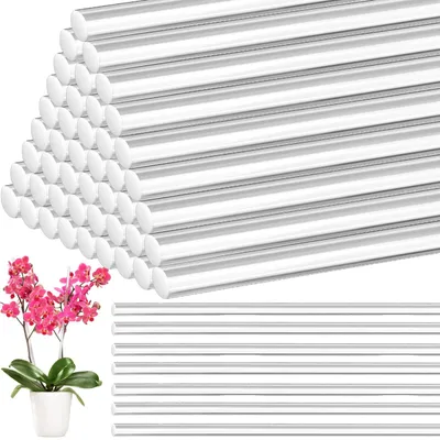 Zdjęcie produktu dla Akrylowe podpory do roślin, przezroczyste, 44 cm, 50 sztuk, do podpierania roślin w ogrodzie