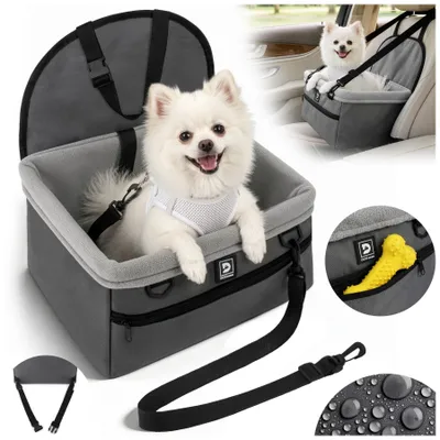 Produktbild von Cruiser Grafit Hundeautositz 35x25x19 cm Grau Wasserdichter Hundesitz fürs Auto mit Fleece-Innenfutter Stabile Transportbox für kleine Hunde & Katzen mit Sicherheitsgurt