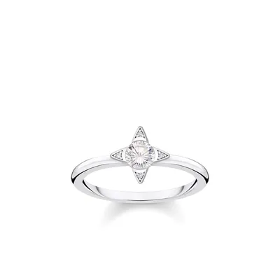 Zdjęcie produktu dla Thomas Sabo TR2268-051-14 Pierścionek damski z białymi kamieniami, srebro, 52/16.6