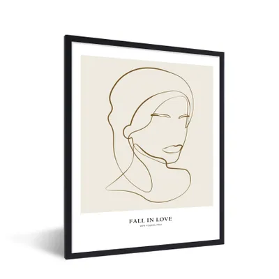 Produktbild von MuchoWow® Gerahmtes Poster Frauen - Text - Zitate - Linienkunst 30x40 cm - Poster mit Schwarzem Bilderrahmen Wandposter Rahmen Foto Bilder - Wanddeko - Kunstdrucke