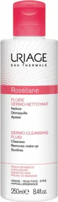 Obrázek produktu pro Uriage Roséliane, Pleťová voda na odstranění makeupu, Unisex, Citlivá pokožka, Čisticí, Hydratující, Zklidňující, 250 ml, Láhev