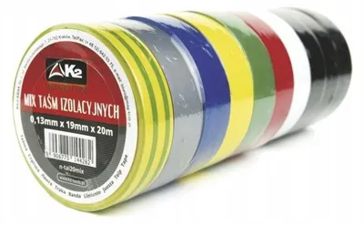 Obrázek produktu pro Izolační páska z PVC, mix barev, 10 ks, 20 m