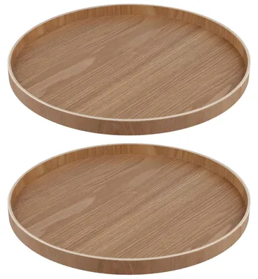 Obrázok produktu pre Drevený podnos 30 cm - Okrúhle drevené podnosy - Dekoratívny podnos - Držiak na sviečky - Organizér - Prírodné drevo - Dekoratívny podnos