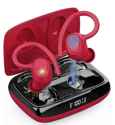 Obrázek produktu pro 1 kus bezdrátových sluchátek, Bluetooth sluchátka, hluboké stereo basy – červená