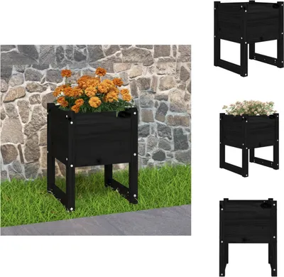 Immagine prodotto di vidaXL Fioriera nera 40x40x52,5 cm in legno di pino massiccio - Vasi e fioriere