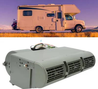 Immagine prodotto di Impianto di climatizzazione a 24 V, gruppo evaporatore, regolazione della temperatura e della direzione del flusso d'aria a 4 velocità per autobus, camion, camper, roulotte
