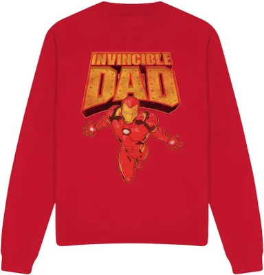 Obrázek produktu pro Iron Man - "Invincible Dad" mikina pro muže/dámy Uni - Den otců TV3553 (L) (červená)
