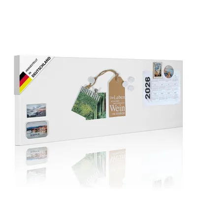 Produktbild von banjado Magnettafel weiß 75x30cm groß Magnetwand aus Metall Pinnwand für Küche, Büro [MT1Q Blanco]
