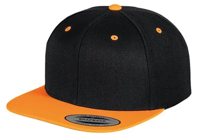 Image de Casquette Snapback « Classic » Yupoong FK1774 (taille unique) (noir/orange fluo)